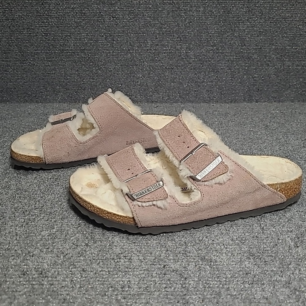 Birkenstock Arizona Shearling in Mauve, Women's US 8/ EU 39 Narrow